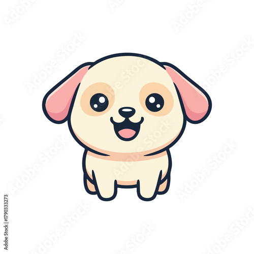Cute cartoon puppy illustration happy face
