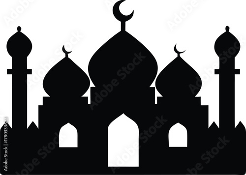 mosques silhouette vector illustration