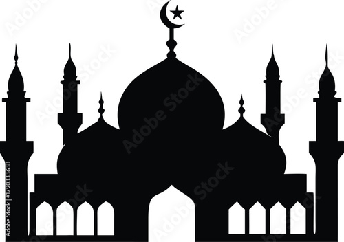 mosques silhouette vector illustration