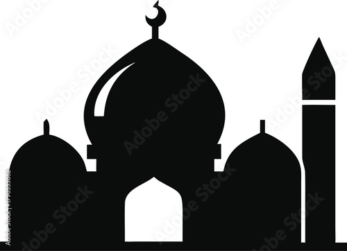 mosques silhouette vector illustration