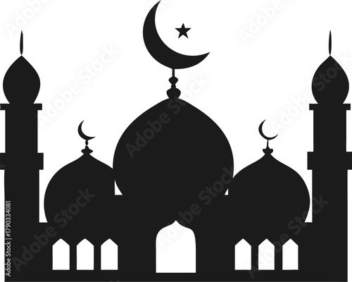 mosques silhouette vector illustration