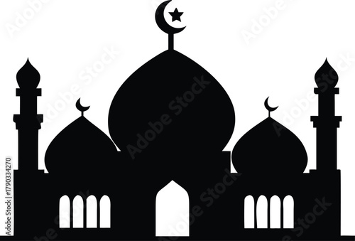 mosques silhouette vector illustration