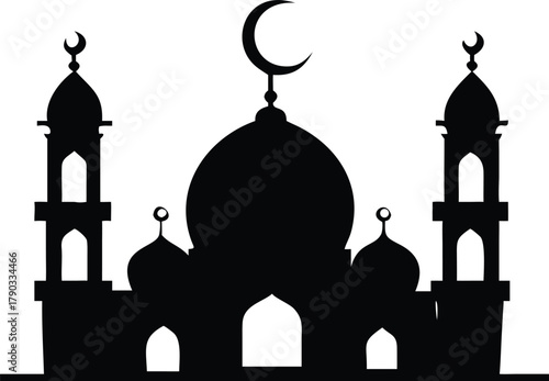 mosques silhouette vector illustration