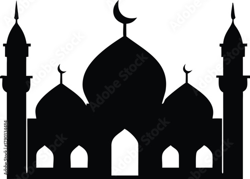 mosques silhouette vector illustration