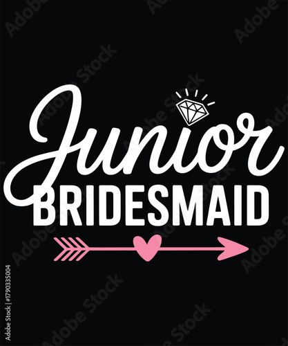Hunior Bridesmaid A illustration T-shirt Design