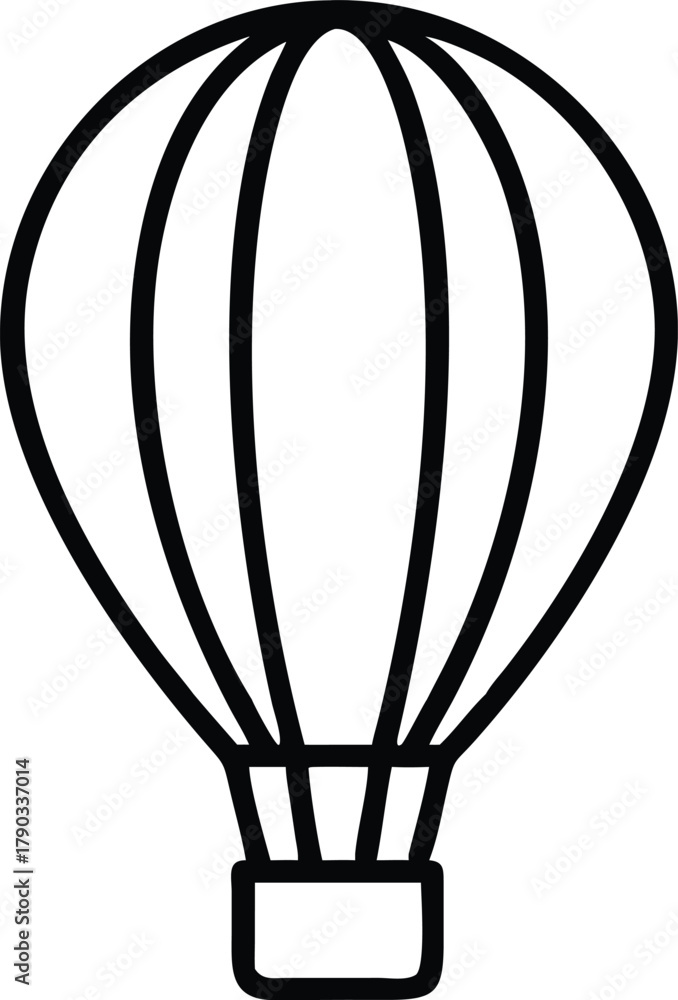 Fototapeta premium one line hot air balloon silhouette 