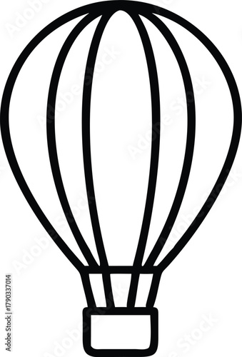 one line hot air balloon silhouette 
