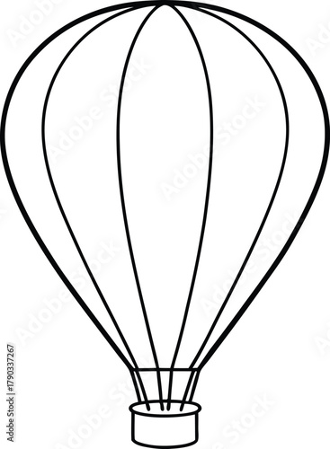 one line hot air balloon silhouette 