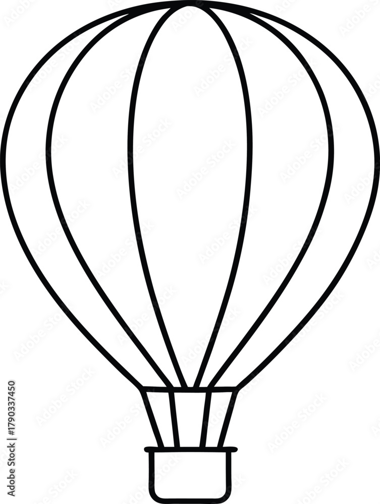 Obraz premium one line hot air balloon silhouette 