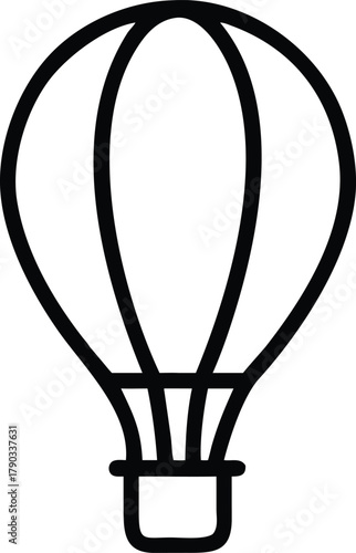 one line hot air balloon silhouette 