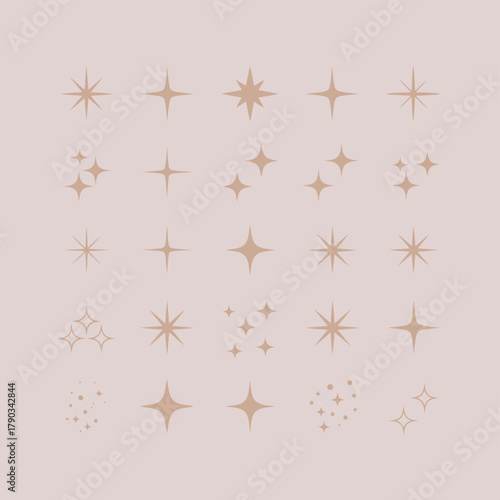 Golden stars seamless pattern on white background