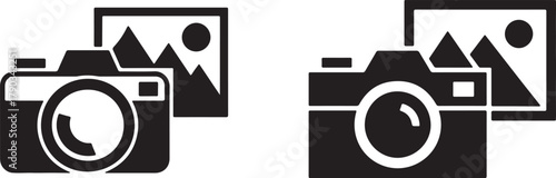 Camera and Photo Silhouette Icons Set Vector Illustration