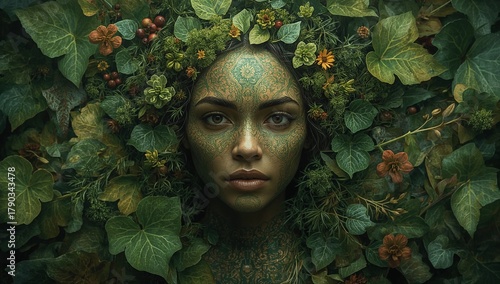 Concept portrait of gaia and mother nature