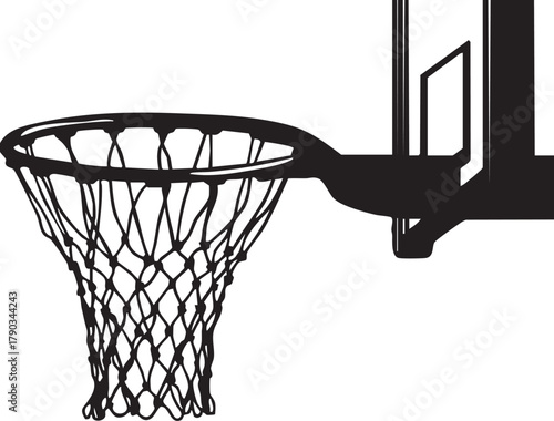 Basketball Goal Hoop and Backboard Silhouette