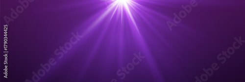 Shining purple light rays. Vector illustration