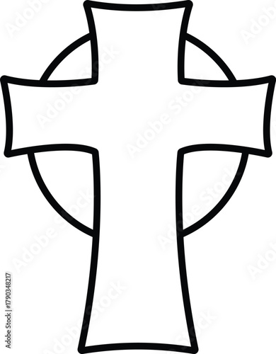 an outline celtic cross religious symbol