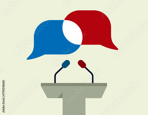 Debate talk discussion share thoughts illustration