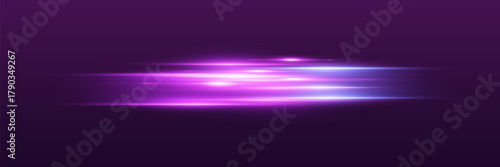 Abstract purple light streaks on dark background
