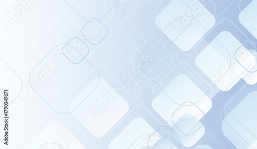 Abstract light blue background featuring overlapping rounded squares creating a clean, geometric pattern with subtle depth and modern, minimalist aesthetic for versatile design use