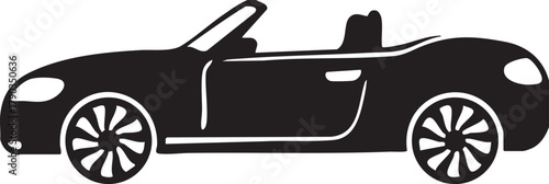 Vector of a Convertible, Cabriolet Sports Car Silhouette
