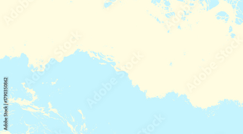 Abstract design features a serene blend of light blue and soft cream colors, creating a tranquil and ethereal effect reminiscent of clouds against a pale sky