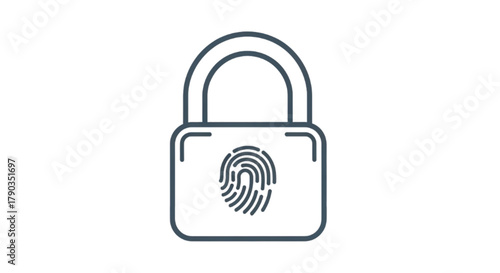 Secure digital identity with fingerprint and padlock icon symbolizing data protection