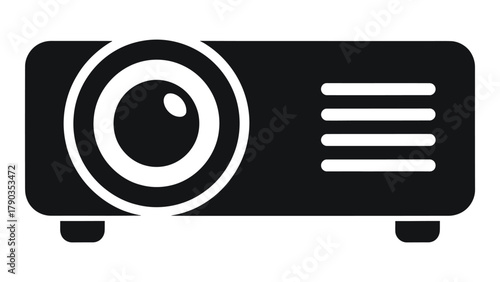 Black icon of a projector