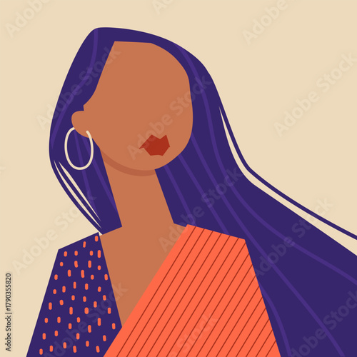 Abstract Woman Portrait in Minimalist Style