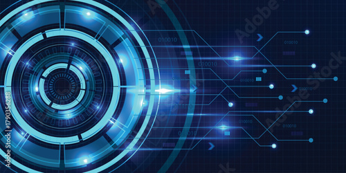 Blue abstract technology background. futuristic digital innovation background