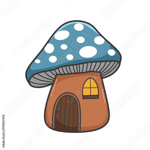 house mushroom vector illustration
