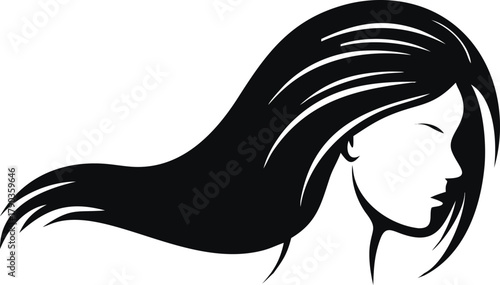 woman hairstyle logo silhouette