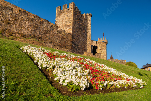 views of the Ponferrada castle, El Bierzo region, province of Leon