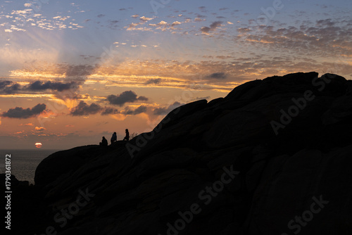 Sunset at the Punta Roncadoira Lighthouse, Lugo. Galicia. Spain.