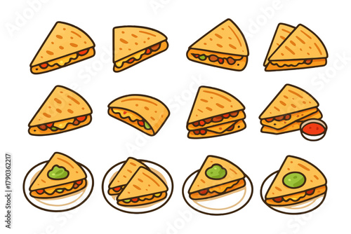 Assorted delicious sandwich slices with cheese, vegetables, and sauces on plates.