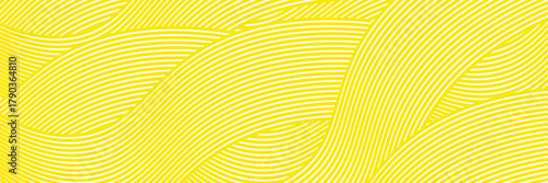 Yellow and white pasta background, abstract geometric pattern of spaghetti. Yellow macaroni poster. Abstract wavy pattern.