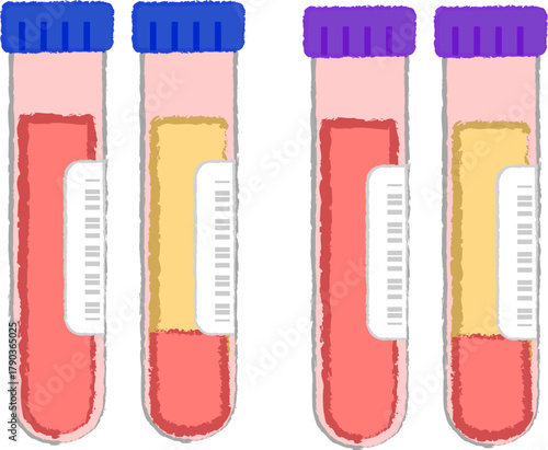 赤い液体が入った試験管のベクターイラスト