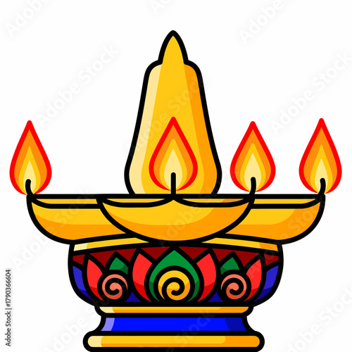 Vibrant Diwali diya illuminating darkness with warm glow, symbolizing hope and festive celebration for spiritual occasions and cultural events