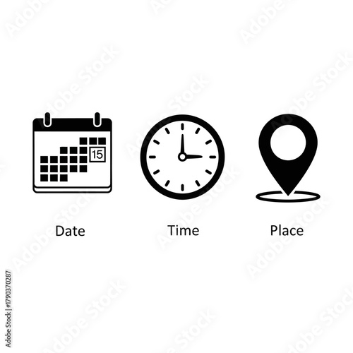 date time place event scheduling information icons