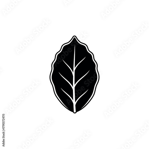 Coffee Plant Leaf Icon Silhouette
