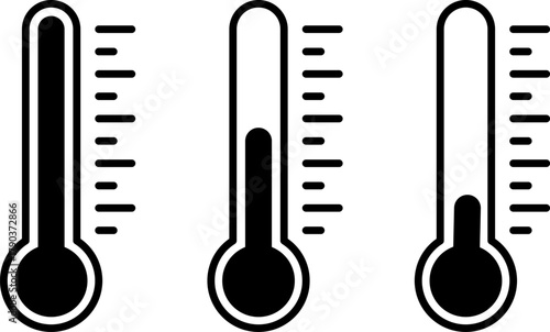 Temperature limit. Temperature icon. Thermometer indicating the lower and upper temperature limits. 