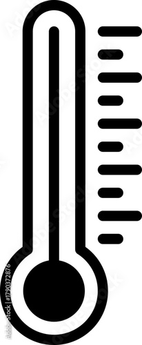 Temperature limit. Temperature icon. Thermometer indicating the lower and upper temperature limits. 