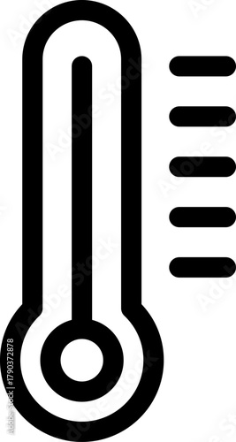 Temperature limit. Temperature icon. Thermometer indicating the lower and upper temperature limits. 