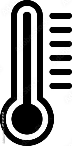 Temperature limit. Temperature icon. Thermometer indicating the lower and upper temperature limits. 