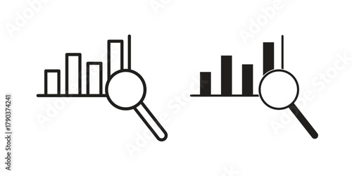 Analisys icon vector with glyph style. Stroke liner icons
