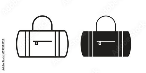 Barrel handbag icon vector with glyph style. Stroke liner icons