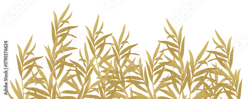 Modern herbs gold banner isolated on white background