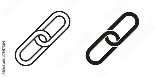 Broken link icon vector with glyph style. Stroke liner icons