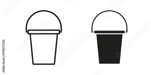 Bucket icon vector with glyph style. Stroke liner icons