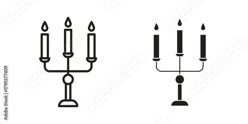 Candelabra icon vector with glyph style. Stroke liner icons