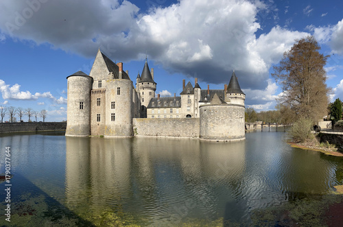 View on exterior of castle Sully-Sur-Loire, France